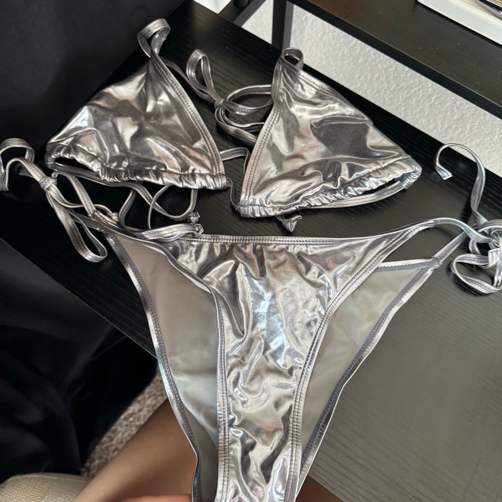 Silver Metallic Bikini